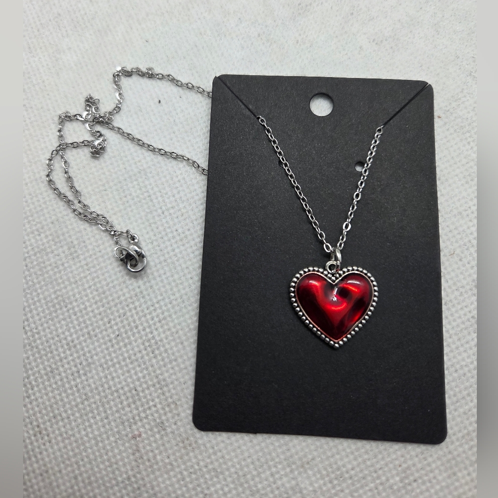 Silver Heart Pendant Necklace